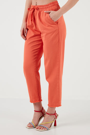 Lela Pamuklu Normal Bel Regular Fit Düz Paça Bayan Pantolon 668YP42282S4 ORANGE