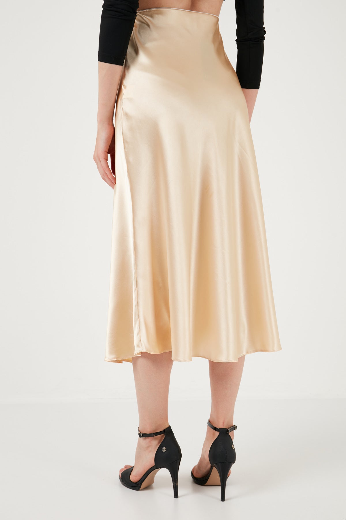 Lela Saten Midi Bayan Etek 669101472S4 GOLD