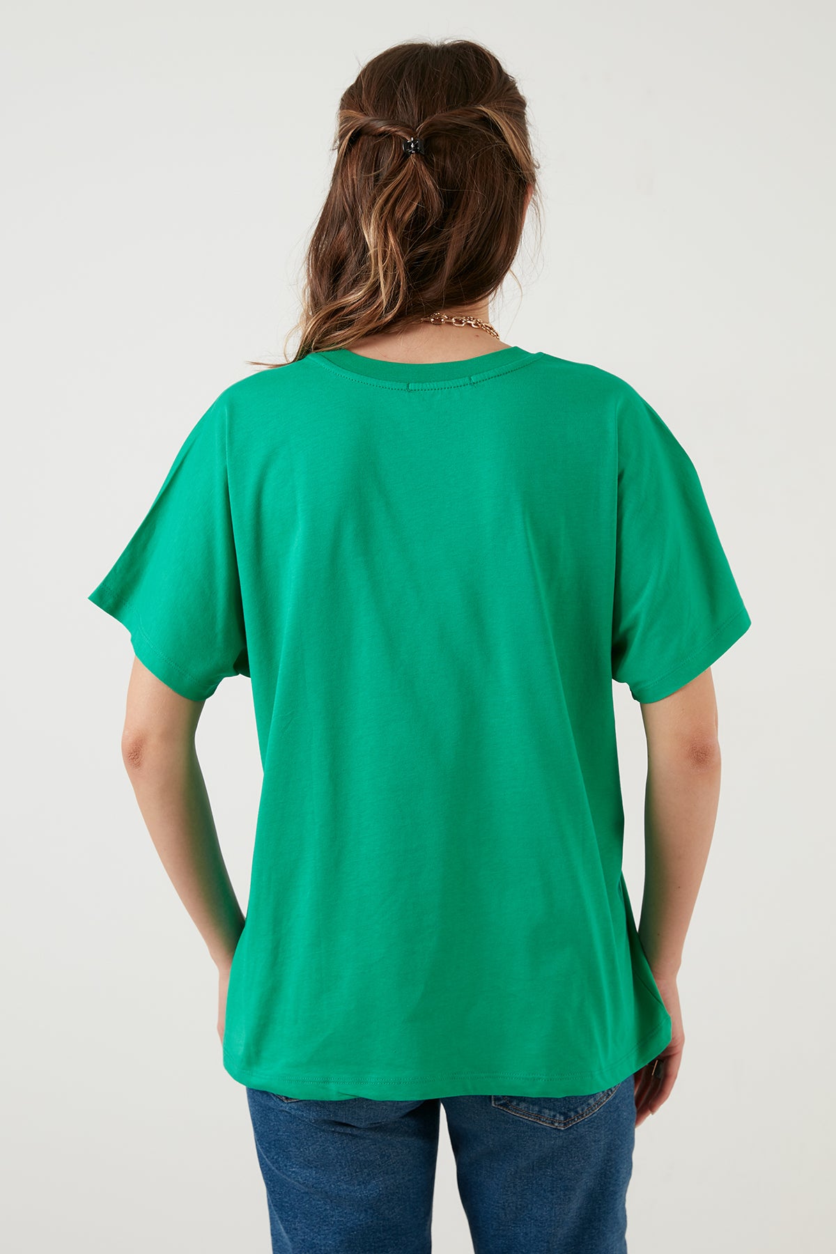 Lela Oversize % 100 Pamuk Bisiklet Yaka Basic Bayan T Shirt 5864489 BENETTON