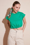 Lela Bisiklet Yaka % 100 Pamuk Crop Bayan T Shirt 5865587 BENETTON